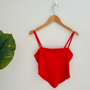 ARDENE | Red Crop Tank Top With Tied Back Size Medium